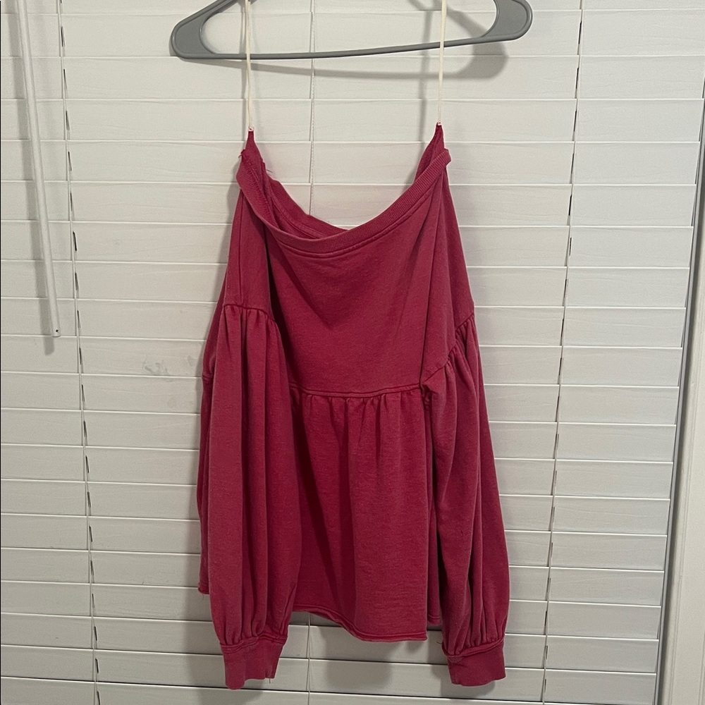 True Craft Off-the-Shoulder Sweater in Berry Pink